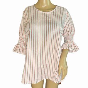 Michael Kors striped 3/4 sleeve blouse top